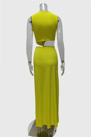 Plunging Cut-Out Maxi Dress