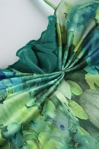 Floral Print Ruffled Tank Top