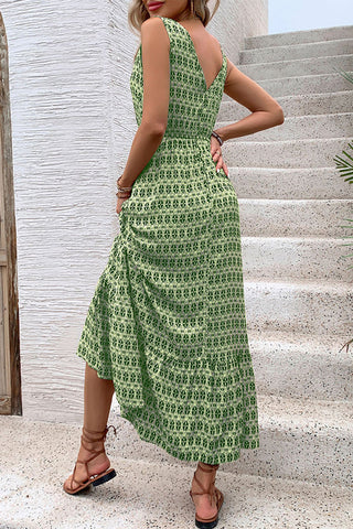 Patterned Sleeveless Maxi Dress