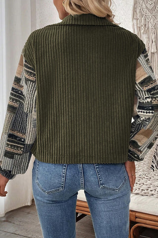 Plaid Patchwork Button Up Jacket