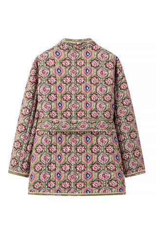 Patterned Open-Front Coat