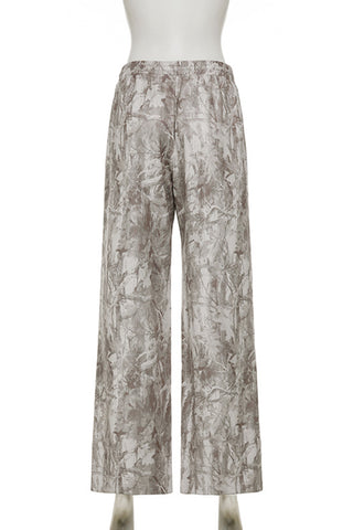 Drawstring Wide-Leg Casual Pants