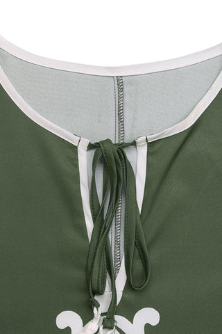 Drawstring Waist Printed Dress