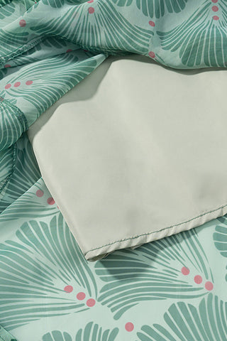 Printed Puff-Sleeve Midi Dress