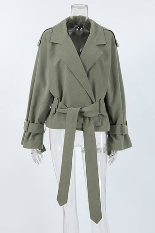 Belted Cropped Trench Coat