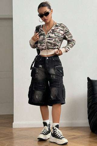 Cropped Zip-Up Hoodie