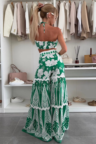 Tropical Two-Piece Pants Set