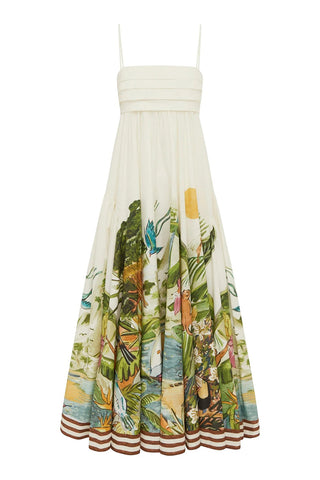 Tropical Print Maxi Dress