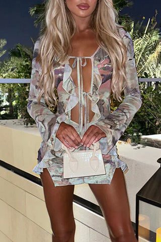 Ruffle-Front Vibrant Blouse