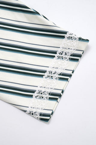 Off-Shoulder Striped Blouse