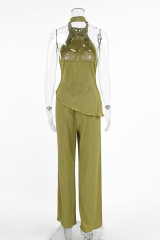 Elegant High Neck Pants Set