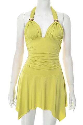 Halter Neck Ruched Sundress
