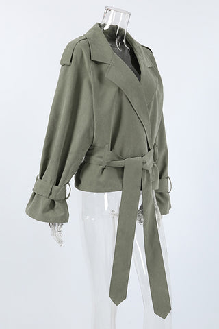 Belted Cropped Trench Coat