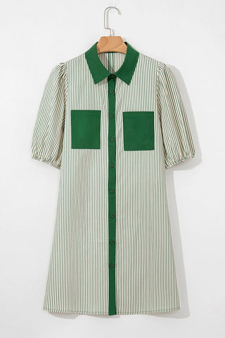 Stripe Color Block Patchwork Mini Dress