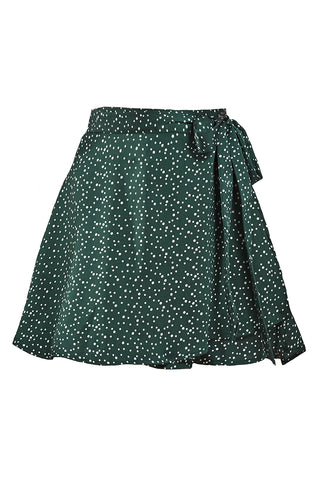 Tie Waist Flared Mini Skirt