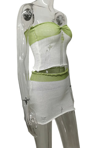 Strapless Knit Casual Set