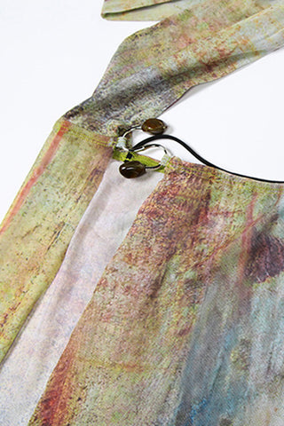 Tie-Dye Cutout Vacation Dress