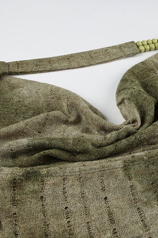 Draped Neckline Halter Tank Top