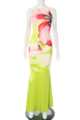 Sleeveless Floral Maxi Dress