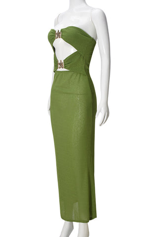 Strapless Cutout Maxi Dress