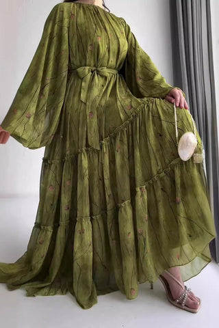 Flowing Floral Tiered Maxi Dress