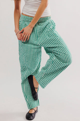 Gingham Check Casual Pants
