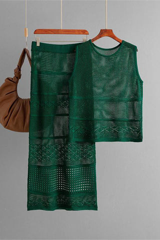 Stylish Crochet Skirt Set