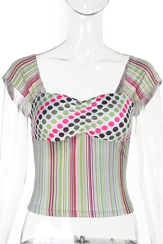 Polka Dot and Striped Tank Top