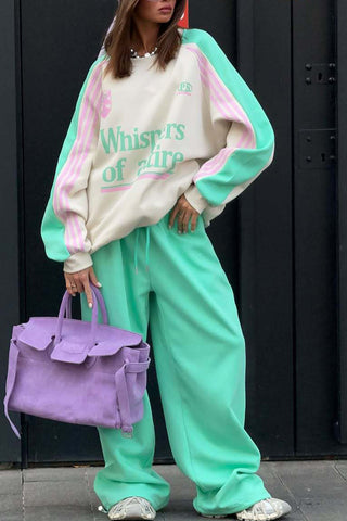 Graphic Pullover Pants Set