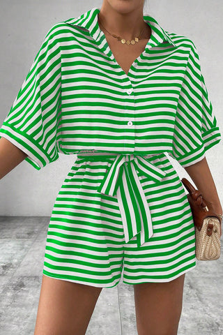 Striped Tie-Waist Romper