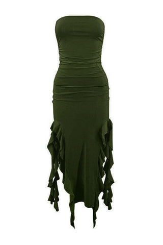 Strapless Ruched Vacation Dress