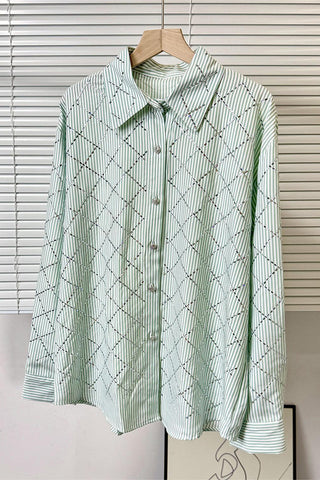 Striped Button-Down Blouse