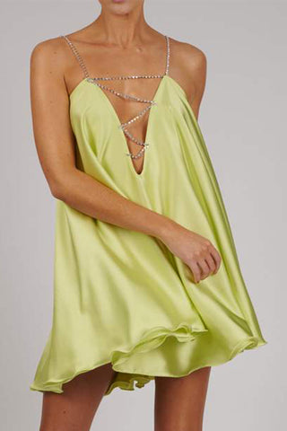 Strappy Rhinestone Casual Dress