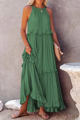 Sleeveless Ruffle Casual Dress