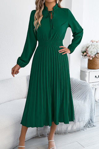 Pleated Midi Casual Dress