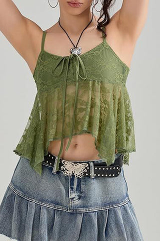 Lace Overlay Tank Top