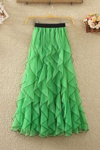 Layered Ruffle Casual Skirt