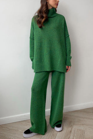 Turtleneck Sweater and Wide-Leg Pants Set