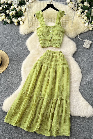 Ruffle Trim Skirt Set