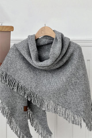 Fringed Edge Knit Poncho