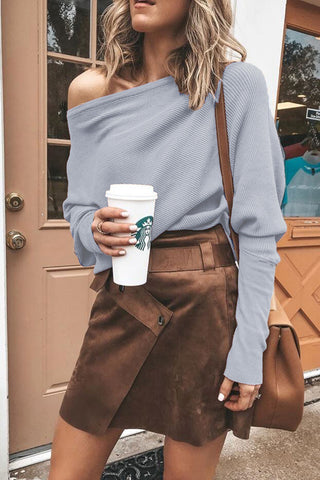 Off-Shoulder Casual Long Sleeve Top