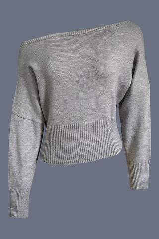 Off-Shoulder Ribbed Sweater