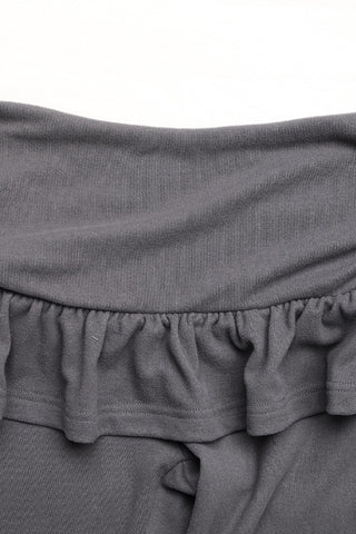 Ruffle High-Waist Flare Casual Pants