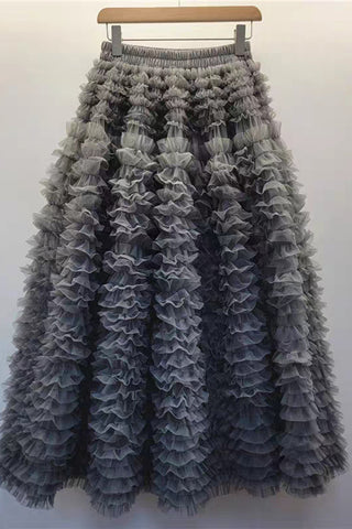 Layered Ruffle Maxi Skirt
