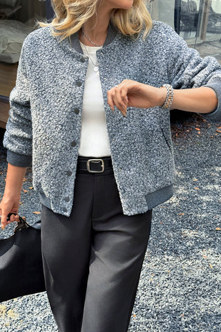 Casual Button-Up Fleece Jacket