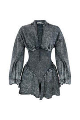 Flared Casual Dress with Zipper Detail