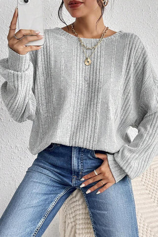 Ribbed Knit Pullover Top
