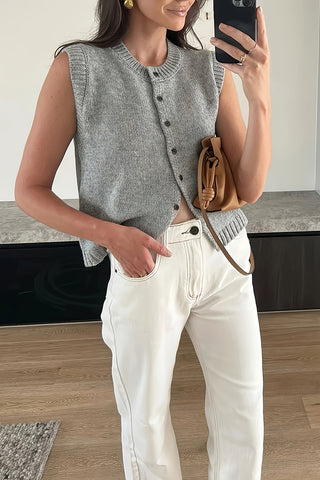 Button-Front Knit Tank