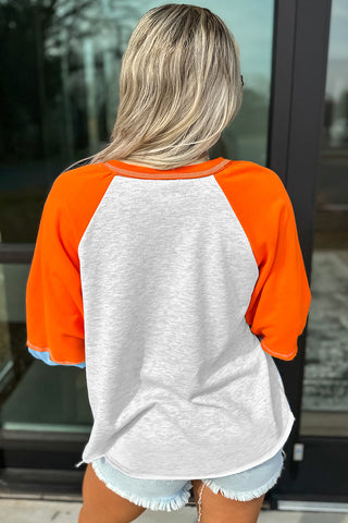 Colorblock Raglan Sleeve Top