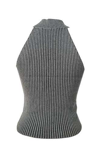 High Neck Ribbed Tank Top